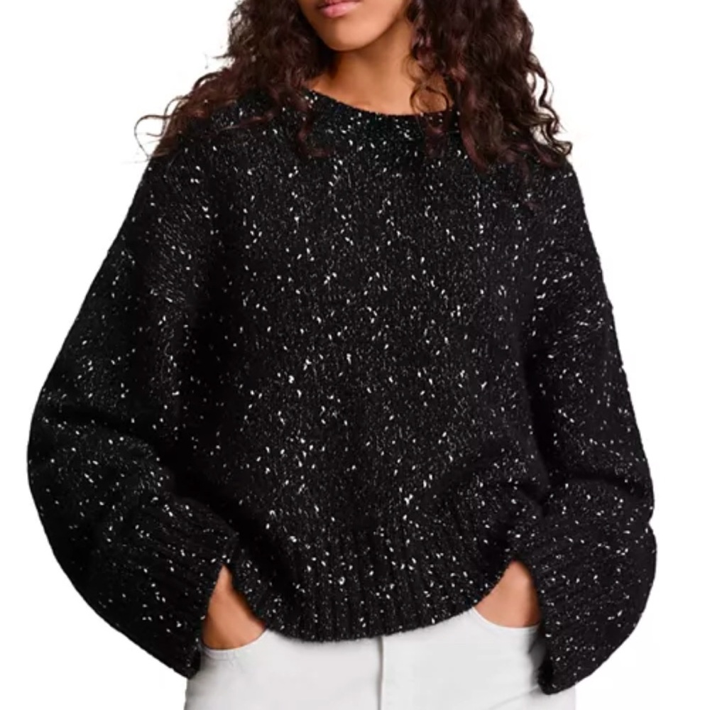 All Saints Nell Sweater in Black / Chalk - XS